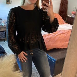 Black lace blouse